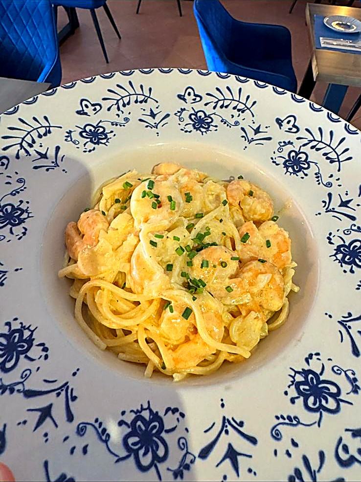Pasta con gambas